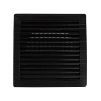 Lüftungsgitter mit Insektenschutz 170 x 170 mm schwarz Ø 100 mm